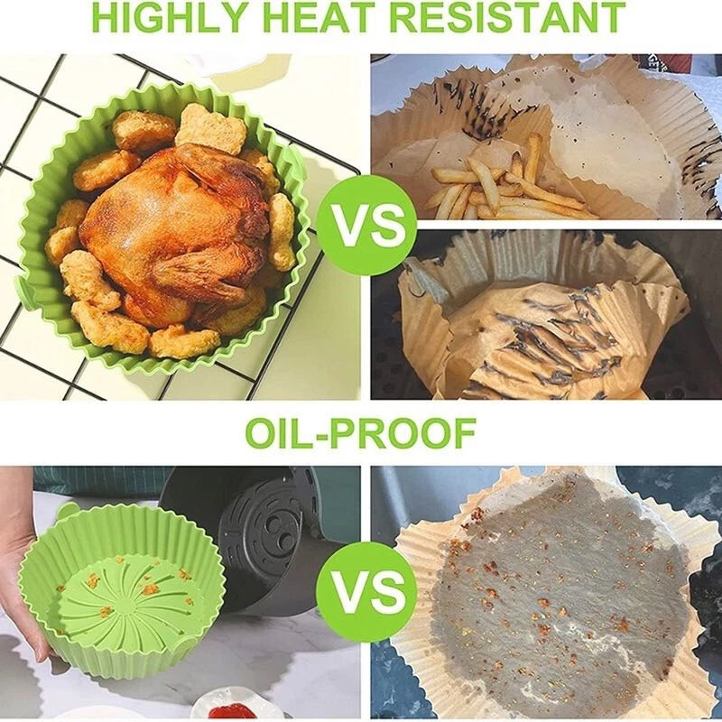 Air Fryer Silicone Pot Mat Oven Pan Reusable Tray Kitchen Baking Accessories