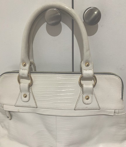 Lovely WHITE LEATHER MODALU DESIGNER Tote Bag , Handbag With Dustbag With Defect - Picture 7 of 16