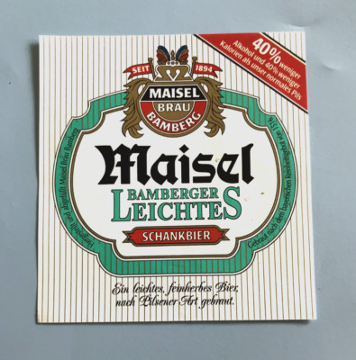 Beer label, brewery MAISEL Leichtes, Bamberg/Upper Franconia/BY +2008 #671#