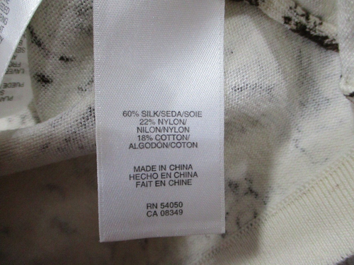 Jones New York Womens Shirt Small Ivory Paisley Long Sleeve Silk Blend Brown - Picture 7 of 11