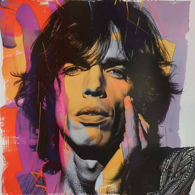 Mick Jagger Warhol Style 24x24 Giclée Art Print Ltd 1/25 Signed COA Rombley V34