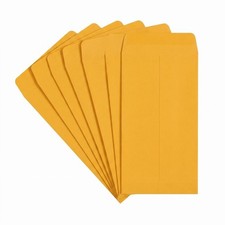 100 Pack 3.2x6.5 Inch Brown Kraft Cash Envelopes, No-Fold Money Envelopes for...