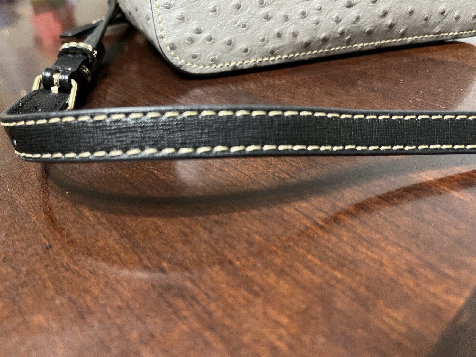 Dooney & Bourke Gray Ostrich Ruby Crossbody Purse - image 16