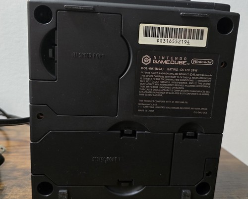 Nintendo DOL001 GameCube Console Black W/ OEM Controllers, GBA Cable & AV Cables - Picture 8 of 12