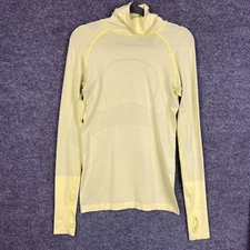 Lululemon Athletica Women Size 6 Yellow Long Sleeve Athletic  Hooded Thumbholes