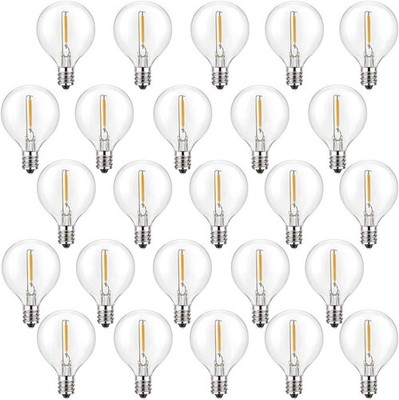 LED Ersatzbirnen G40 25 Stück Klare Globe Glühbirnen 0,6 Watt Warmweiß E12/C7