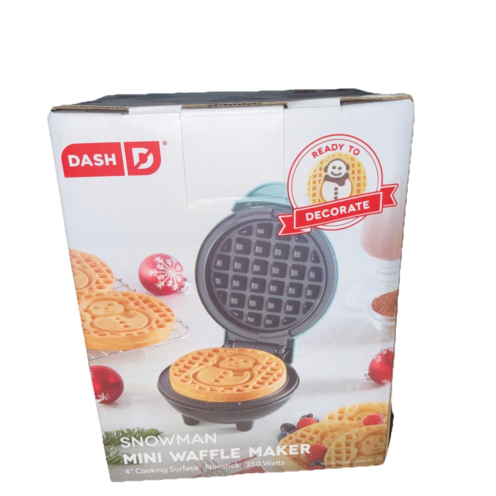 Dash Snowman Mini Waffle Maker Xmas Holiday Iron