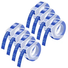8PK 3D Emobssing Label Tape White on Blue 520106 For Dymo Organizer Xpress Pro