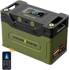 GOLDENMATE 12V 100Ah LiFePO4 Battery w/ LCD Display Deep Cycle RV Solar Marine