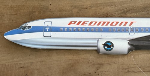 Vintage PIEDMONT Airlines Cardboard 2 Sided Plane Display 30”. 737-300 Marketing