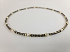David Yurman DY Station Pearl 14K Gold Sterli...