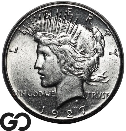 1927 Peace Dollar, Lustrous Solid Gem BU++