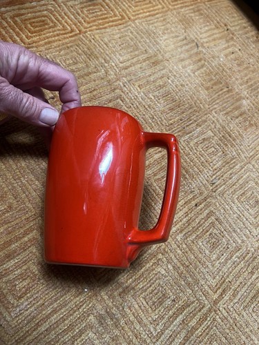 Rare frankoma pottery vintage Red Orange Coffee Mug - Picture 7 of 10