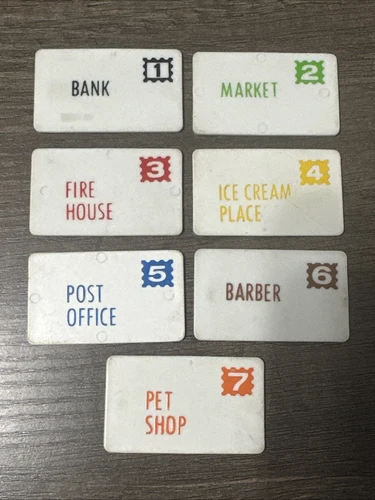 Vintage Fisher Price Play Family Little People Main Street 2500 Set of 7 Mail