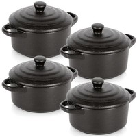 Mini Cocotte AuflaufföRmchen Soufflé FöRmchen Ramekin 4Er Set Deckel 450Ml