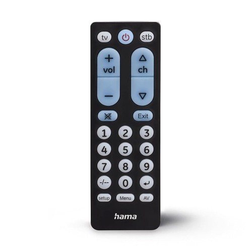 HAMA Universal-Fernbedienung TV, Infrarot, für 2 Geräte, große #1906983