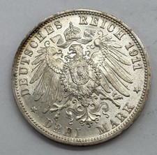 German State Wurttemberg • 1911D  • 3 Mark • Silver Wedding Anniversary 
