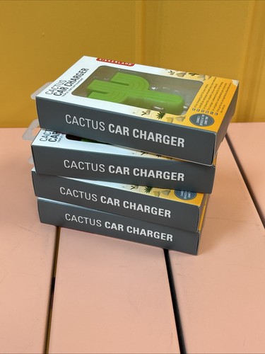 Lot Of 4 Cactus Car Chargers Kikkerland BRAND NEW 3 Way Charger - Photo 3 sur 3