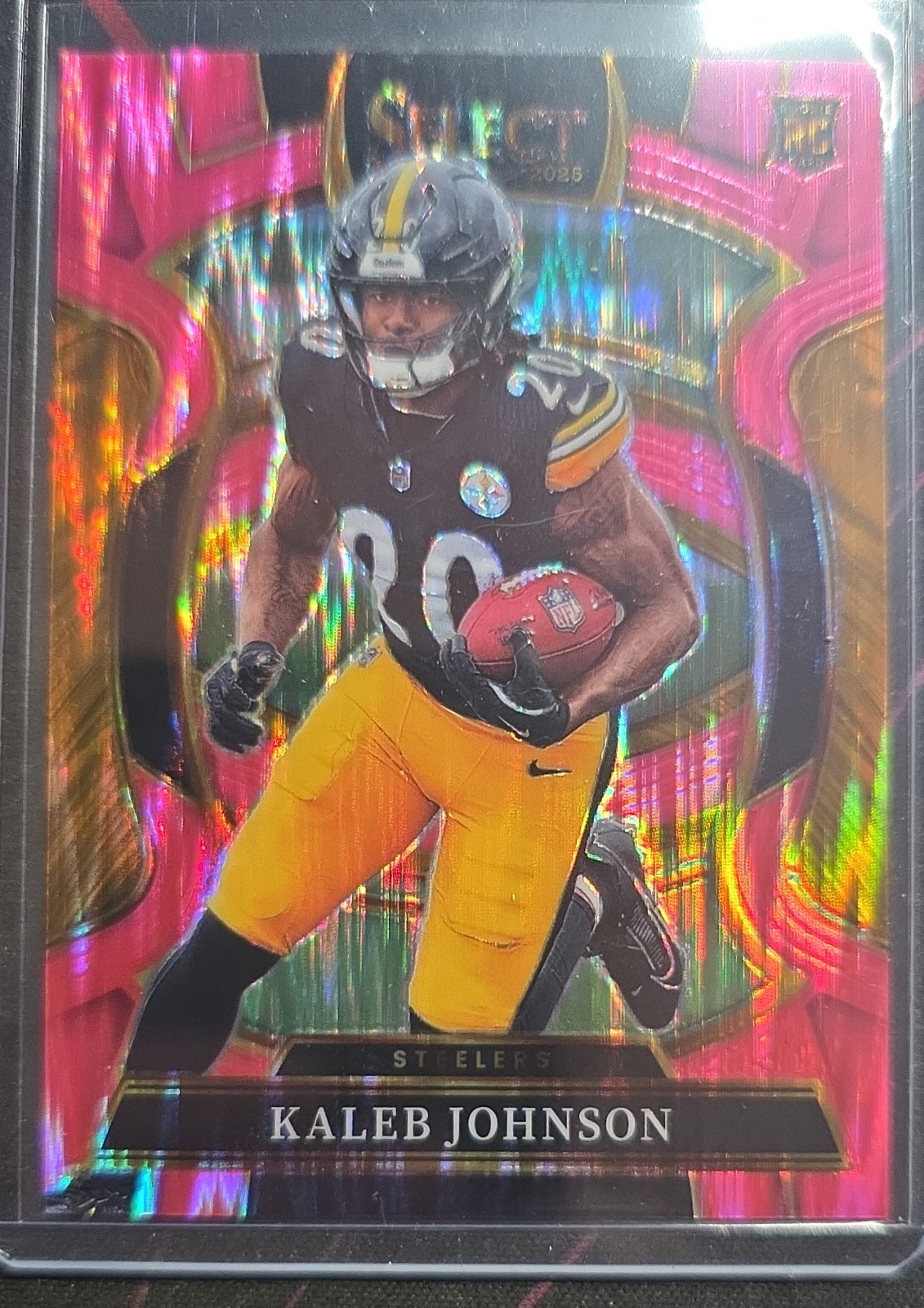 2025 Panini Select - Concourse Kaleb Johnson #52 Pink Shock Prizm (RC)