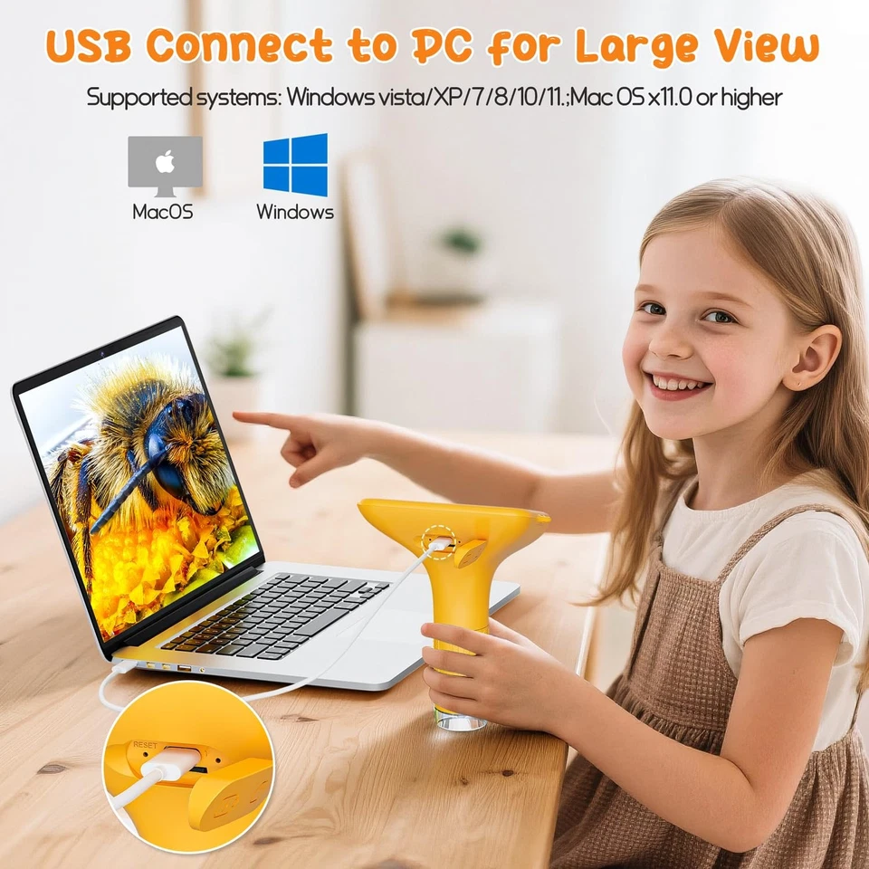 Microscopio Digital para Niños, Pantalla de 3" 1000X Microscopio de Mano HD Pocket Po... Foto 4 de 4