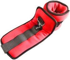 Fully Adjustable Ankle Wrist Arm Leg Weights, 5 lbs each 10-lb pair, Red