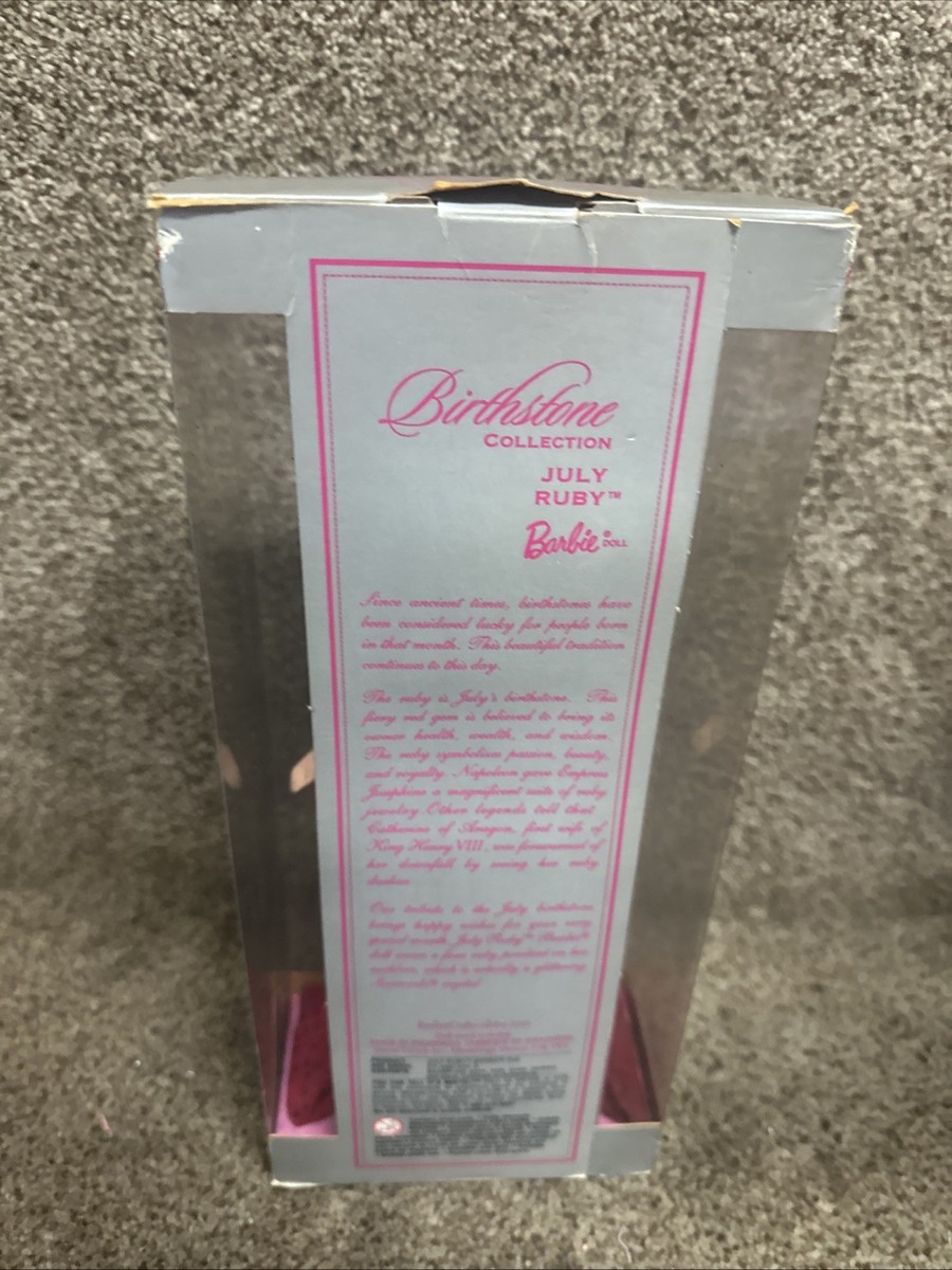 Barbie July Ruby Birthstone Collection Doll 2002 Mattel New