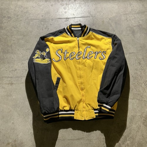 pittsburgh steelers Reversible Bomber Jacket Men’s Size Large Black Yellow - Picture 5 of 9