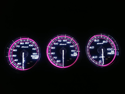 #ad Defi ADVANCE C2 Pink 60mm Triple Gauge Water Oil Pressure Near Mint JAPAN $2971.00