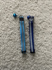 Cat Collar With Bell 2 Pack Durable Breakaway Adjustable Reflective Blue