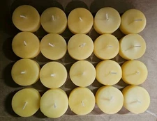 Raw Beeswax Tea Lights Candle Refill, No Cup Hand Made 100% Pure, Quantity Of 20