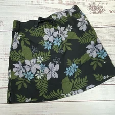 Speedo Women's Black Tropical Floral Print Skort Size S Small W/ Built In Shorts