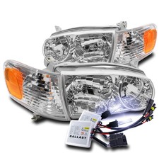 For 01-02 Toyota Corolla Chrome Headlight Headlamp Corner Lamp W10000k Hid Set