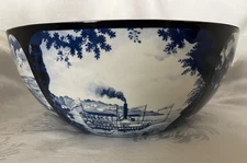 Metropolitan Museum of Art - 12" Blue & White 5 Panel Serving / Centerpiece Bowl