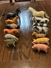 Plastic Farm Animal Figures - Lot of 13