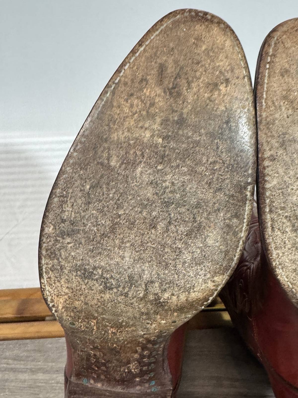 Vintage Men’s Tony Lama El Rey Cowboy Boots Size 12 D Cognac Leather Made In USA