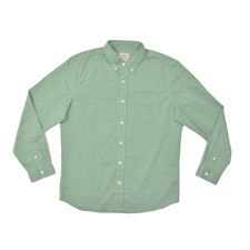 L.L.Bean Men's Green Gingham Check Button Down Slightly Fitted Regular Size M