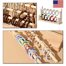Wooden 2-Tier Bar Bracelet/Bangle Jewelry Holder Stand Display Organizer