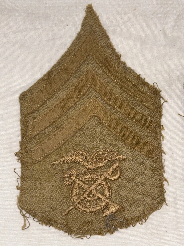 WWI WWII US Army Engineer/QM Patches Lot of 4 Vintage Insignia Chevrons       - Image 2 of 4