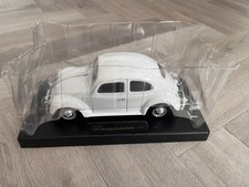 C255: Superior "1955 Volkswagen Beetle" Heavy Diecast Model Car White 