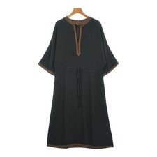 GUCCI Dress Long Sleeve Black Brown Rayon Size 36 Length 42.1in Width 17.7in