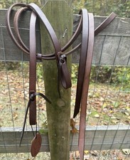 Western Soft And Supple Oiled Top Grain Leather 8  Split Reins Loop Bit Ends