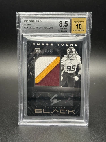2020 Panini Black - Rookie Patch Auto #221 Chase Young /99 BGS 8.5 AUTO 10