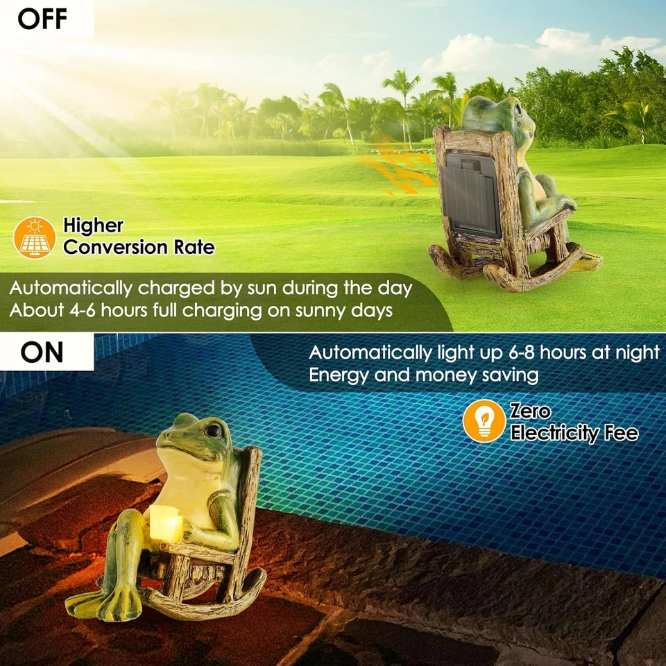 Rana Miniatura Jardín Estatua Regalos Otoño Navidad Decoraciones Hadas Jardín Acceso Foto 3 de 4