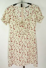 Shein Womens Ladies Beige Floral Short Sleeve Dress Size Medium