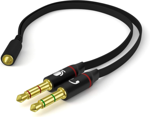 D & K Exclusives Headphone Splitter for Computer 3.5mm Female to 2 Dual Black - Picture 7 of 7
