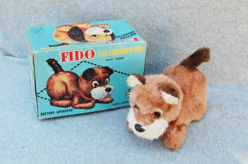 Alpen Japan Batterie Hund Fido der freundliche Welpe OVP funktioniert nicht Vintage Spielzeug