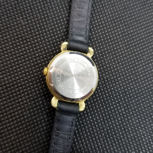Victory Classic Art Deco getragene goldfarbene Damenuhr Analog Quarz Vintage 20mm - Bild 5 von 8