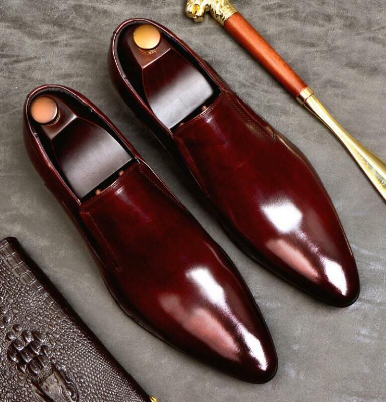 SAOLA Scarpe da sposa pull on uomo Oxfords in pelle formale punta a punta oversize