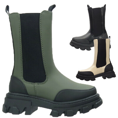 KINDER MÄDCHEN KLEINKINDER NIETEN CHELSEA HALBHOCH WINTER FELL GEFÜTTERT REISSVERSCHLUSS STIEFEL SCHUHE GRÖßEN