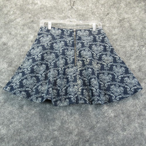 Fifty Street Skirt Womens Medium Blue Denim Rear Zip Knee Length Casual * - Picture 5 of 16